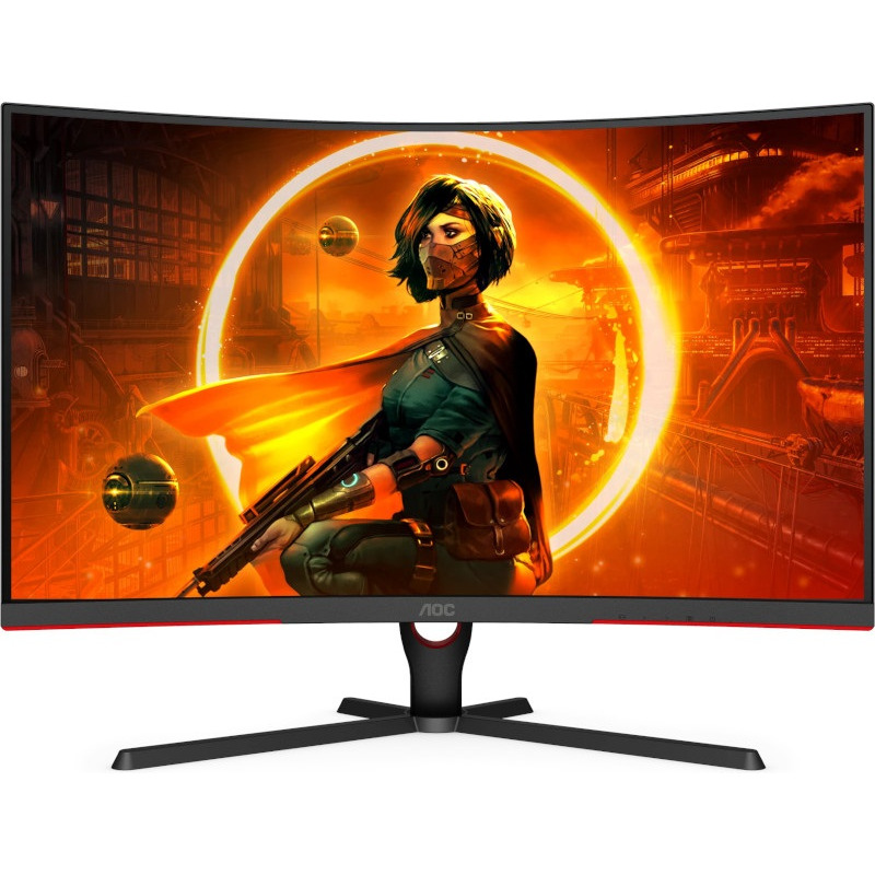 MONITOR AOC - gaming 31.5 inch, Gaming, VA, Full HD (1920 x 1080), curbat, 250 cd/mp, 1 ms, DisplayPort | HDMI, "C32G3AE/BK" (timbru verde 7 lei)