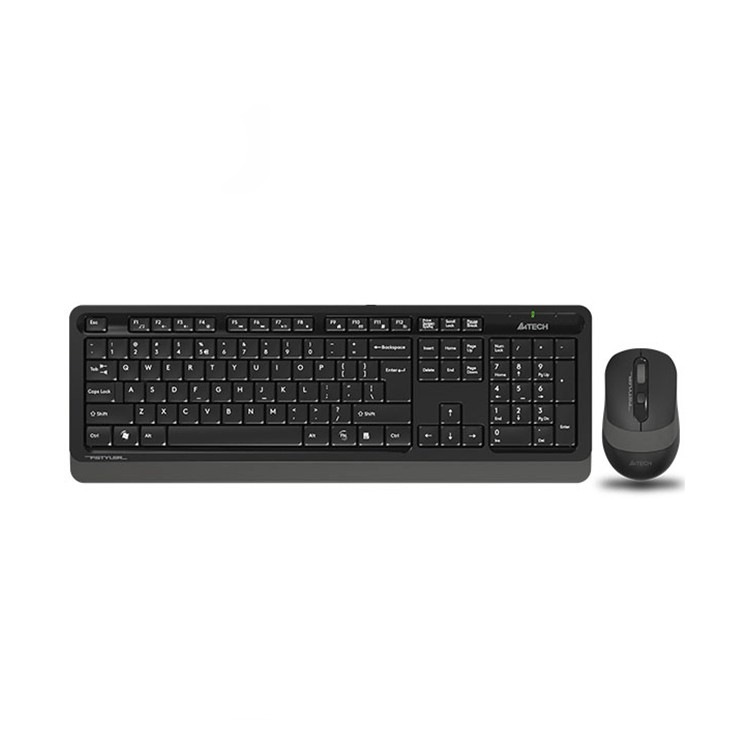 Kit TASTATURA si Mouse A4TECH, "Fstyler FG10+FGK10", wireless, 104 taste format standard, mouse 2000dpi, 4/1 butoane, negru & gri, "FG1010 Grey" (timbru verde 0.8 lei)