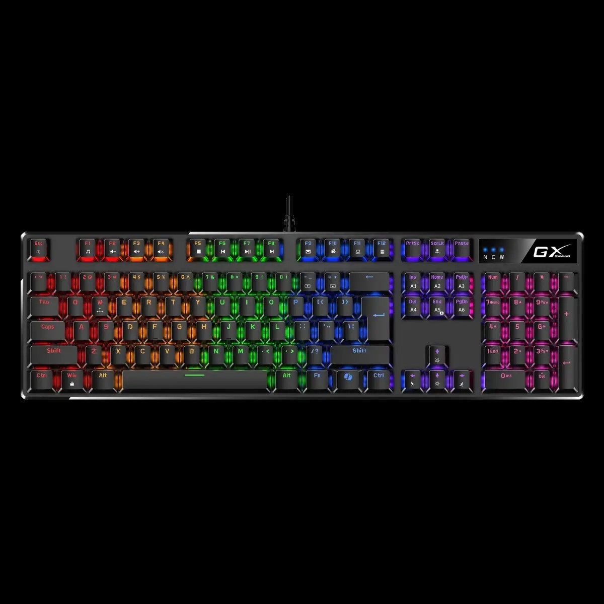 TASTATURA Genius "Scorpion K12", USB, cu fir, mecanica, de gaming, iluminare RGB, Full Anti-Ghost, 104 taste, negru, "31310057400" (timbru verde 0.8 lei)