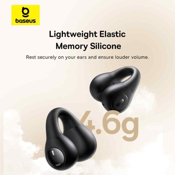 CASTI Baseus Bass 15 Clip Open-Ear TWS, pt smartphone, wireless, bluetooth 5.4, dual-mic pe casca, 7 ore durata baterie, negru "A00079500113-00" (timbru verde 0.18 lei) - 6932172674335