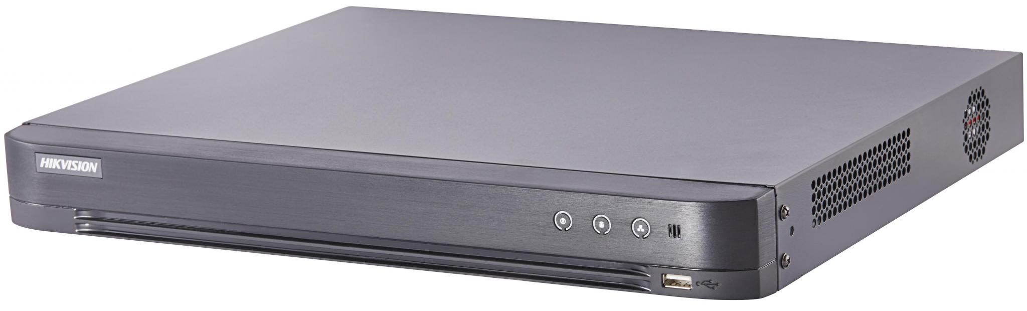 DVR HIKVISION, 4 canale, Rackabil, capacitate max 10 TB de fiecare HDD, porturi HDMI | VGA | RCA | Retea RJ45 | USB 2.0, "DS-7204HUHI-K1/P" (timbru verde 2.00 lei)