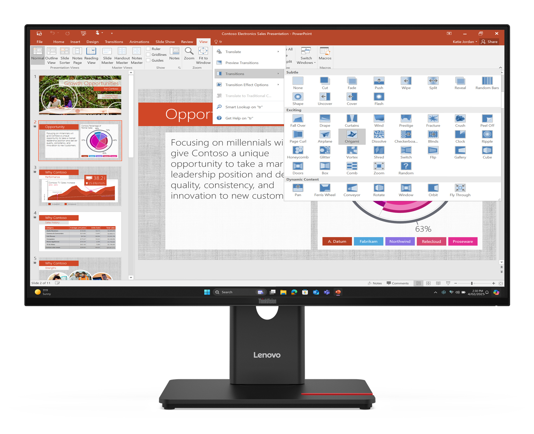 Lenovo Monitor ThinkVision T27-40 27" IPS FHD AG 4ms 300cd 1500:1 120Hz HUB Tilt Swivel Lift Pivot "64A5MAT6EU" (timbru verde 7 lei)