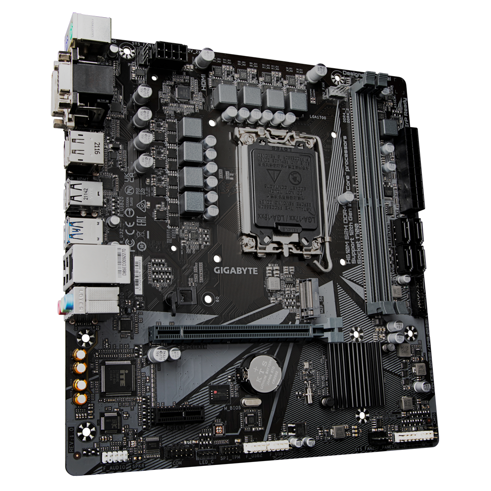 PLACA de BAZA Gigabyte "H610M S2H DDR4", skt LGA 1700, mATX, Intel H610, 2 x DDR4, max. 64 GB, 4 x SATA, 1 x M.2, 7.1, "H610M S2H DDR4"