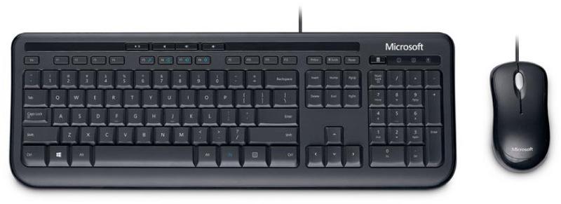 Kit TASTATURA si Mouse Microsoft, "Desktop 600", cu fir, 110 taste format standard, mouse 800dpi, 3/1 butoane, negru, "3J2-00003" (timbru verde 0.8 lei)