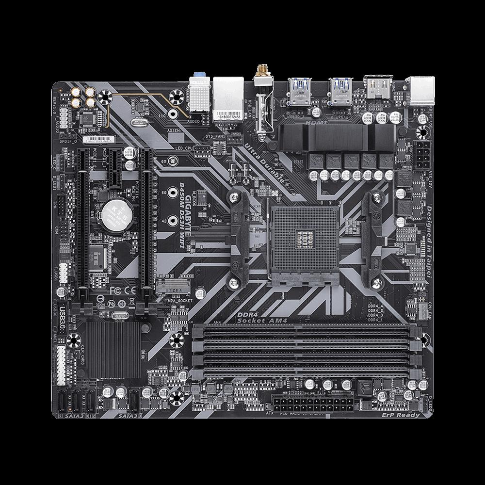 GIGABYTE B450M DS3H WIFI AM4 4xDDR4 4xSATA 1xM.2 "B450M DS3H WIFI"