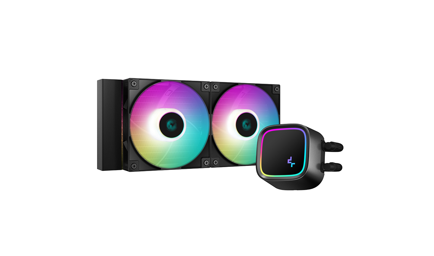 Cooler Deepcool "LE520", compatibil skt. Intel si AMD, racire cu lichid, ventilator 120 mm x 2, 2250 rpm, iluminat RGB, "R-LE520-BKAMMN-G-1" (timbru verde 2.00 lei)
