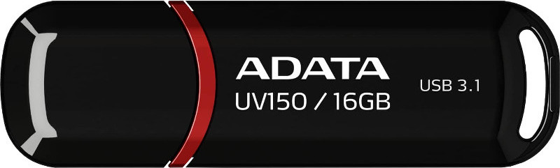 MEMORIE USB 3.2 ADATA 16 GB, cu capac, carcasa plastic, negru, "AUV150-16G-RBK" (timbru verde 0.03 lei)