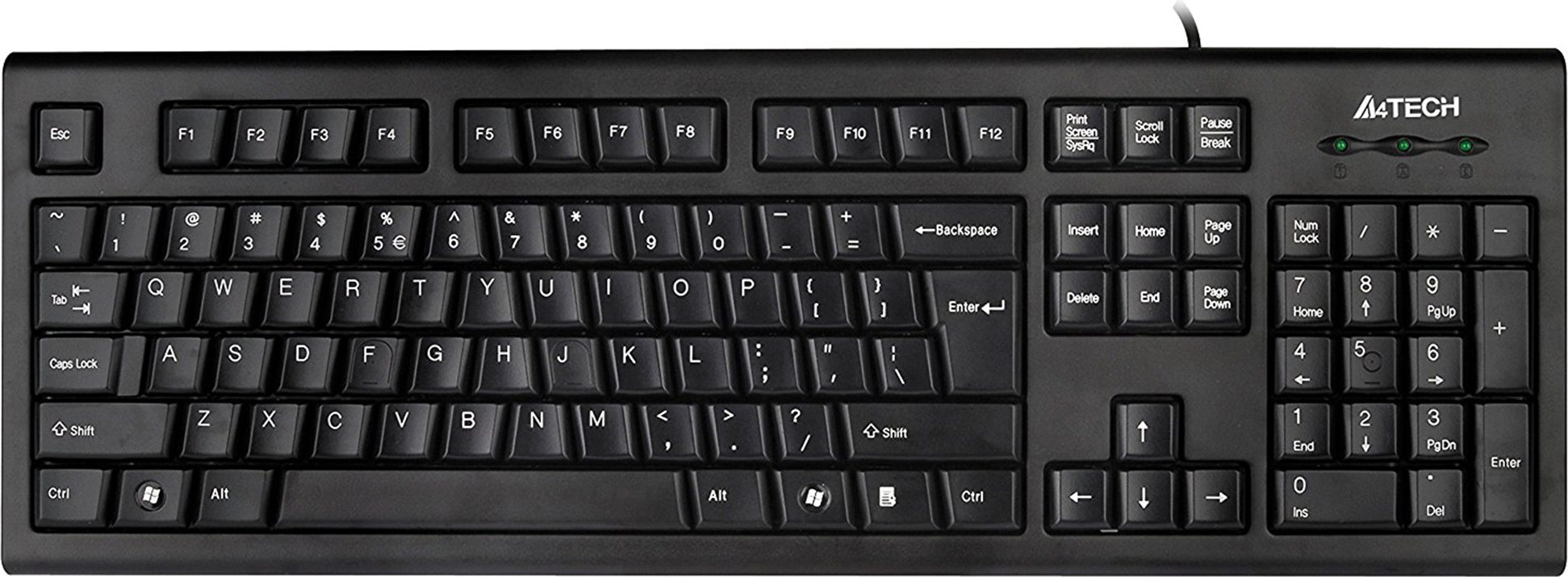 TASTATURA A4TECH, "KRS85", cu fir, 104 taste format standard , USB, negru, "KRS-85-USB" (timbru verde 0.8 lei)