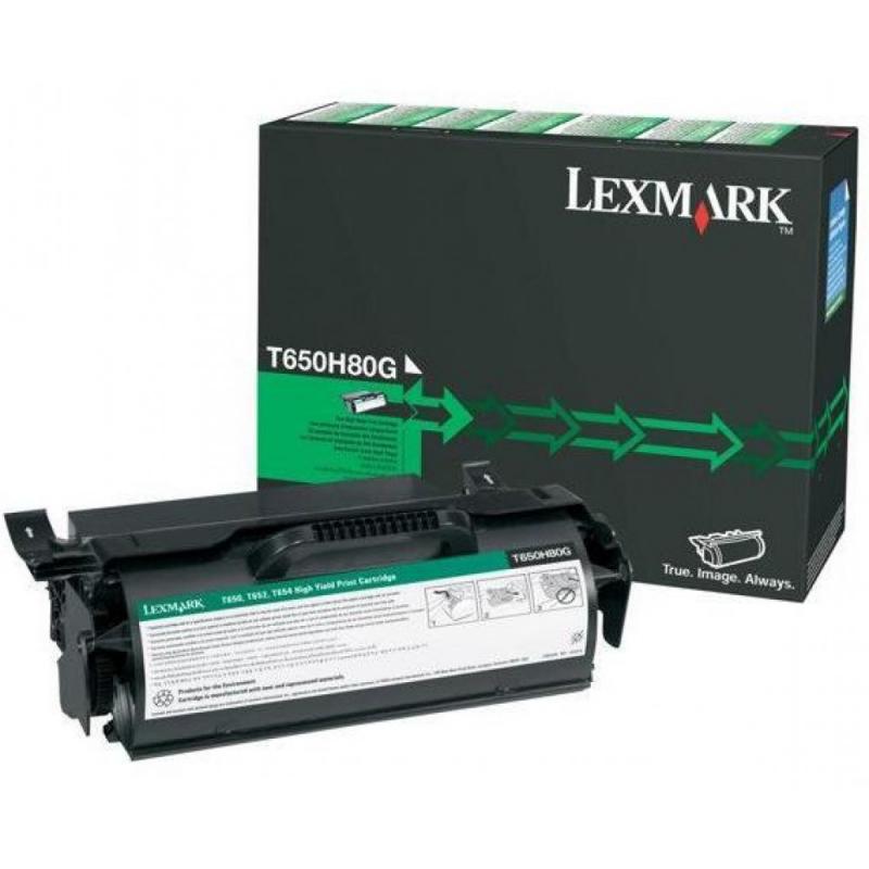 Toner Original Lexmark Black, T650H80G, pentru T650|T652|T654|T656, 25K, (timbru verde 1.2 lei) , "T650H80G"