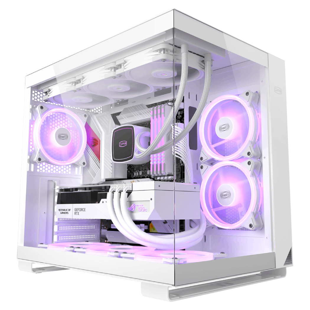 CARCASA PCCOOLER, Middle Tower, ATX, fara sursa, sticla securizata, 6 ventilatoare incluse, iluminare ARGB, negru, USB 3.2 gen 1 x 2, USB Type-C x 2, mic, audio, "C3 T500 ARGB WH"