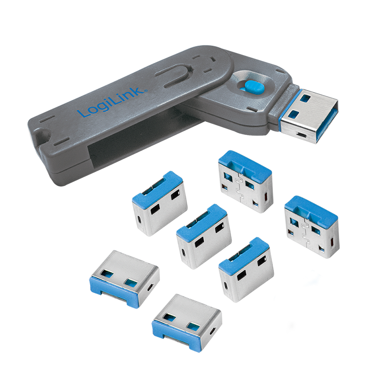 PORT Blocker LOGILINK, USB-A, 1buc. contine 1 cheie + 8 incuietori, "incuietori de USB" "AU0045"