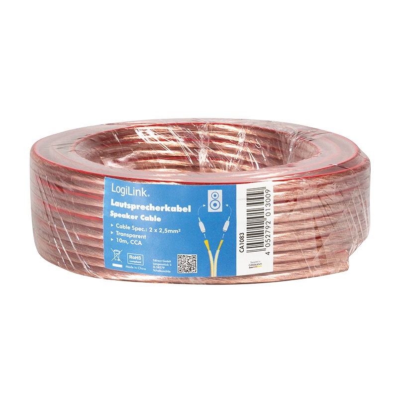ROLA cablu audio Logilink, 2 x 2.5mm2, 10m, CCA, "CA1083" (timbru verde 0.08 lei)