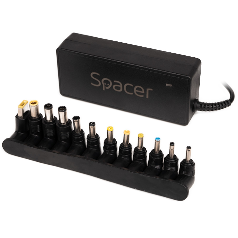 ALIMENTATOR Notebook Universal AC-DC, SPACER, 90W comutare automata tensiune - compatibil cu majoritatea NB, 12 tipuri de mufe, DC15/16/19/19.5/20V, "SPNA-UNIV-12" 45507204 (timbru verde 0.80 lei)