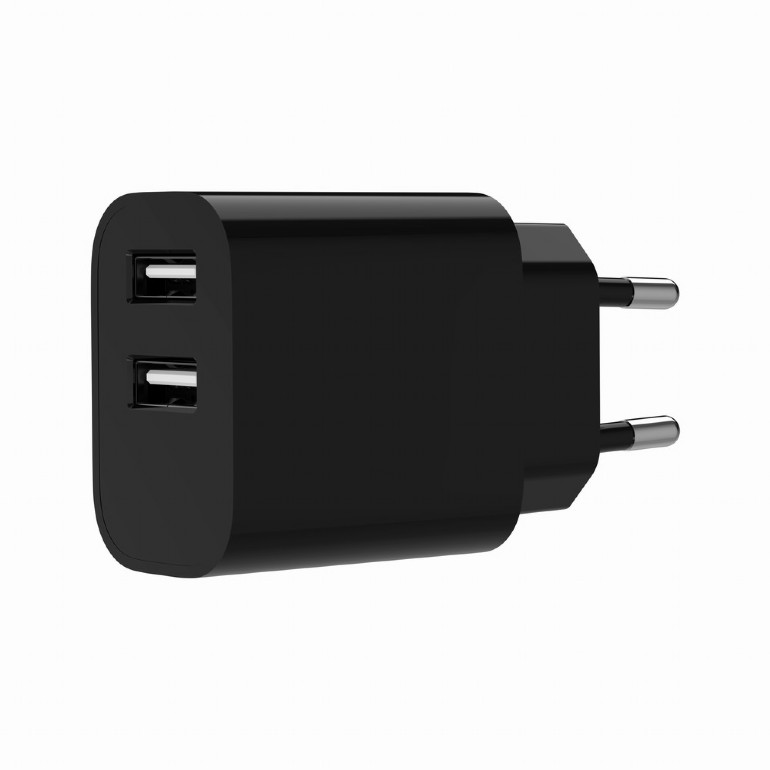 ALIMENTATOR retea 220V GEMBIRD, universal, 2 x USB-A 2.4A , max. 12W, protectie: scurtcircuit, supraincarcare, negru, "TA-UC-2A12-01-BK" (timbru verde 0.03 lei)