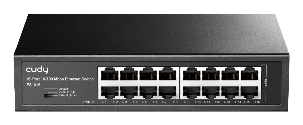CUDY 16-Port 10/100 Mbps Metal Switch "FS1016" (timbru verde 2 lei)