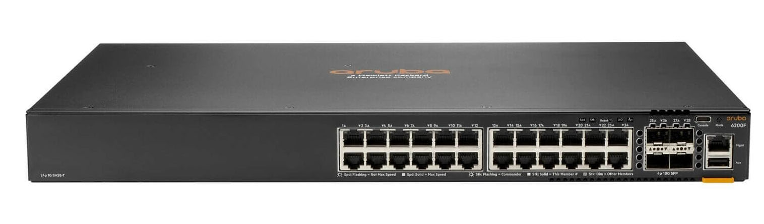 NET SWITCH 24G POE 4SFP 370W/6200F JL725B ARUBA BY HPE "JL725B" (timbru verde 2 lei)