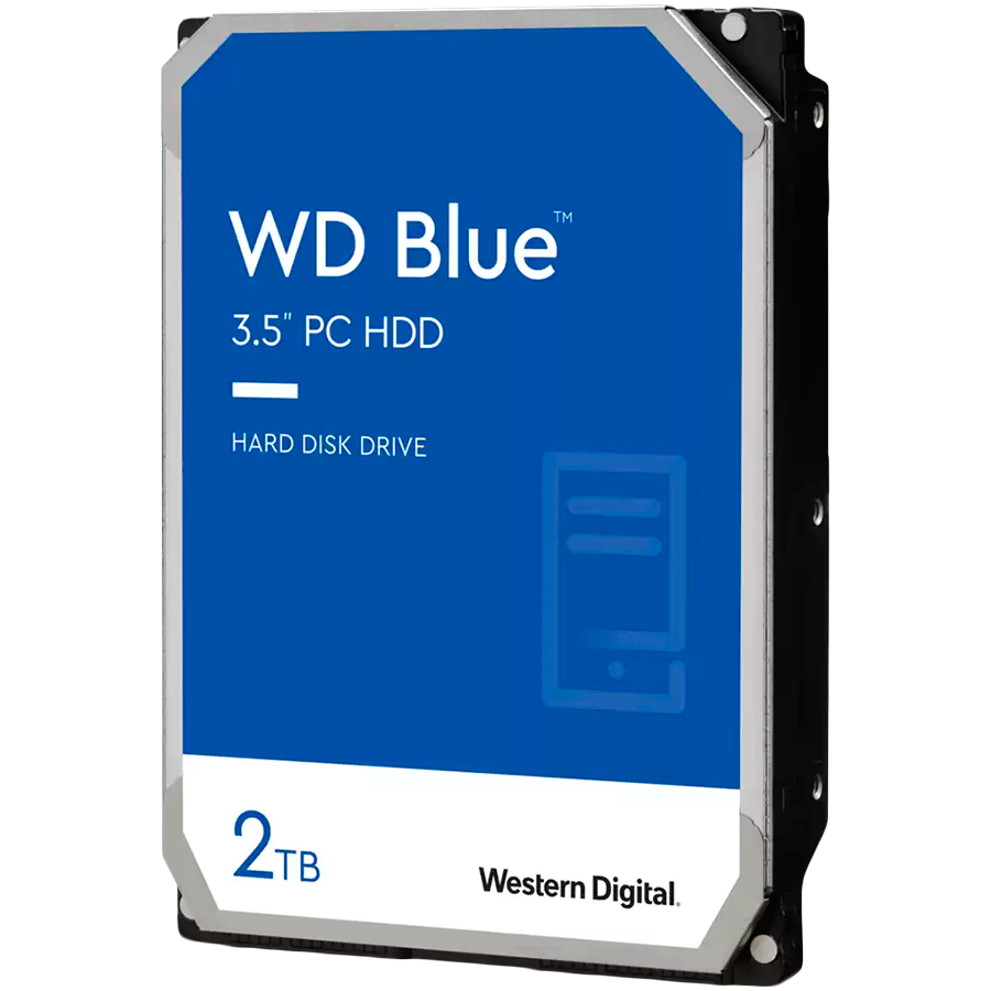 HDD Desktop WD Blue 2TB CMR, 3.5, 64MB, 5400 RPM, SATA "WD20EARZ"