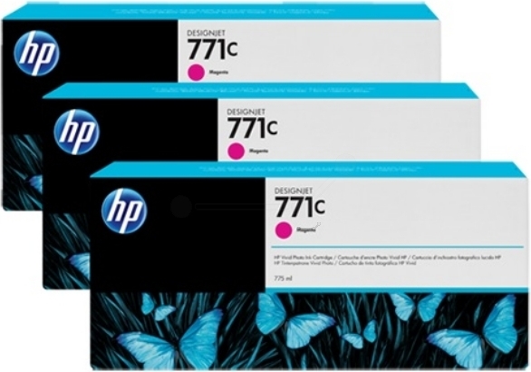 Tri-Pack Original HP Magenta, nr.771C, pentru DesignJet Z6200, , (timbru verde 0.45 lei), "B6Y33A"