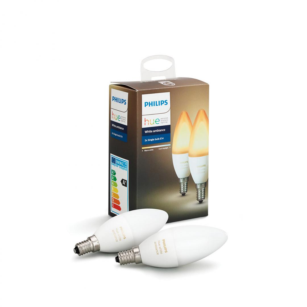 SET 2 KIT smart LED Philips, soclu E14, putere 6W, forma clasic, lumina toate nuantele de alb, alimentare 220 - 240 V, "000008718696695265"(timbru verde 0.9 lei)