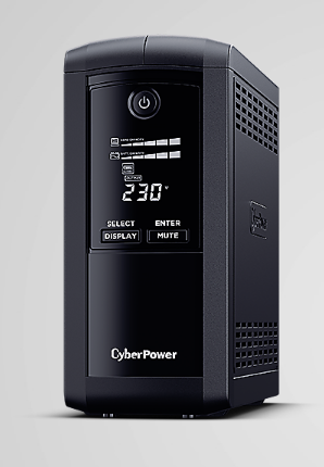 UPS CYBER POWER Line Int. cu sin. simulata, cu management, Tower, LCD, 700VA/390W, AVR, 6x IEC, baterie 1x 12V/7Ah, incarcare pana la 8h, USB, 2x RJ45, RS232, tehn. GreenPower, "VP700EILCD" (timbru verde 4 lei)