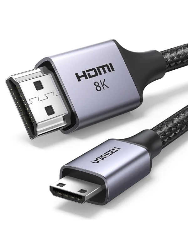CABLU video Ugreen, "HD163" miniHDMI (T) la HDMI (T), rezolutie maxima 8K UHD 60 Hz, conectori auriti, 2m, negru "15515" (timbru verde 0.8 lei) - 6941876215157