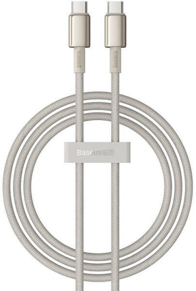 CABLU alimentare si date Baseus Tungsten, Fast Charging Data Cable pt. smartphone, USB Type-C la USB Type-C 100W, braided, 1m, galben "P10319800G21-00" (timbru verde 0.08 lei) - 6932172655600