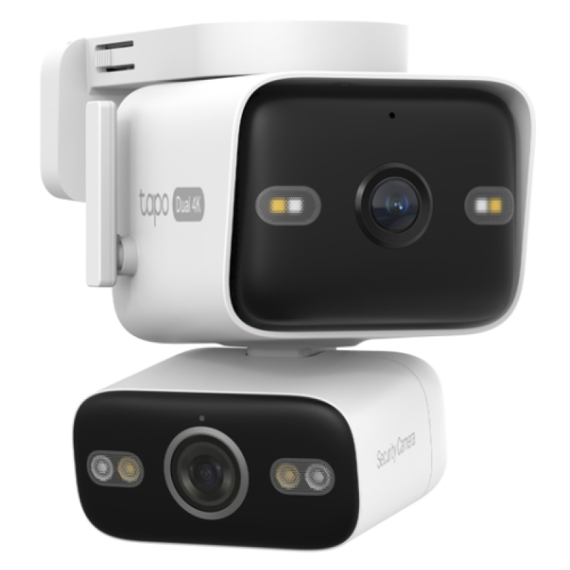 CAMERA IP Exterior TP-LINK, obiectiv dual si functie pan/tilt, 2 x 4K 3840x2160, rotatie pana la 360 grade, IP66, dist. IR 30 m, lentila fixa 2.53 mm, lentila pan/tilt 8.00 mm, 8 Mpx, RJ-45+wireless, mic, plastic, slot SD card, "Tapo C575D"