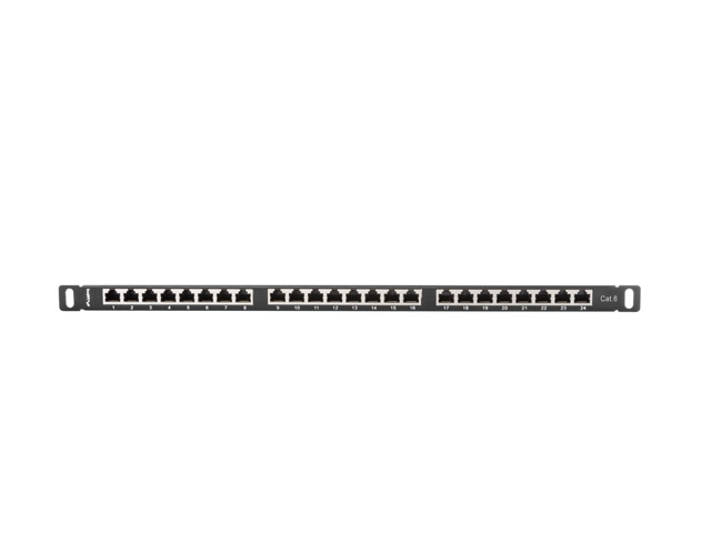 Patch panel 24 porturi 0,5U Cat.6 FTP ng "PPS6-0024-B" (timbru verde 0.08 lei)
