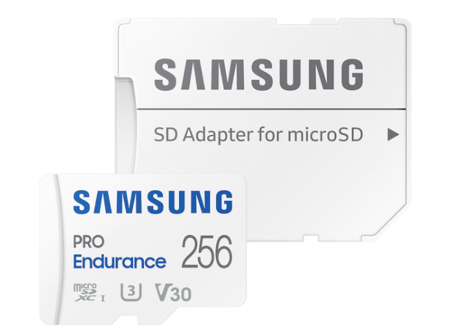 SAMSUNG PRO Endurance microSD Class10 256GB incl adapter R100/W30 up to 140160 hours, "MB-MJ256KA/EU" (timbru verde 0.03 lei)