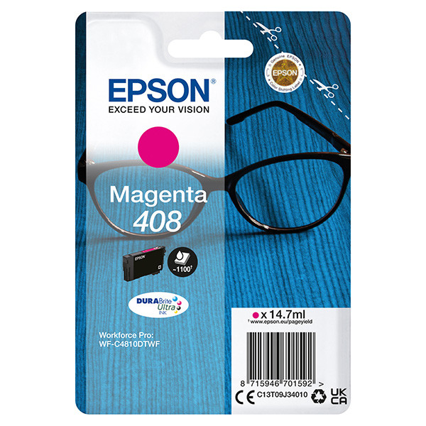 Cartus Cerneala Original Epson Magenta, 408, pentru , , (timbru verde 1.2 lei)"C13T09J34010"(RAPO)