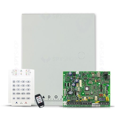 CENTRALA alarma PARADOX, panou ctr MG5050, emit-recept radio 32 zone, Stay D si aplicatia iPARADOX, 2 partiti-intrari de zona pe placa-iesiri PGM pe placa "MG5050+K10+REM15" (timbru verde 0.8lei)