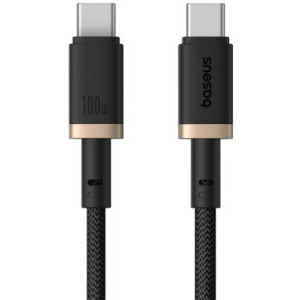 CABLU alimentare si date Baseus Dura, Fast Charging Data Cable pt. smartphone, USB Type-C la USB Type-C 100W, braided, 2m, galben + negru "P10377803U01-02" (timbru verde 0.08 lei) - 6932172669843