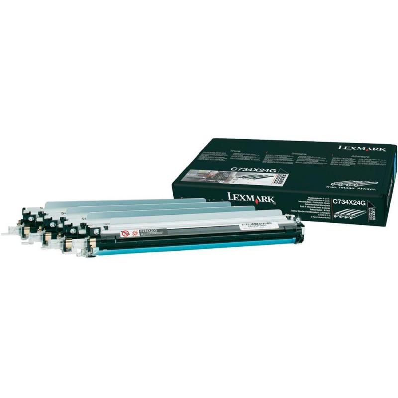 Drum Kit Original Lexmark CMYK, C734X24G, pentru C734|X734|C736|X736|X738, 20K, (timbru verde 0.8 lei), "C734X24G"