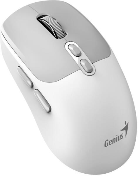 MOUSE Genius "NX-8080S", PC sau NB, wireless 2.4GHz, Bluetooth, optic, 1600 dpi, butoane/scroll 6/1, acumulator, buton Copilot, alb-gri, "31030042401" (timbru verde 0.18 lei) 4710268262473