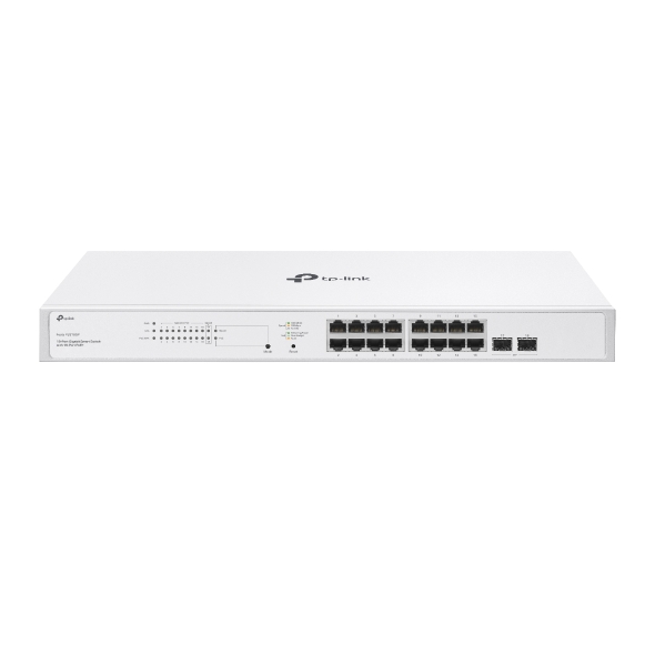 SWITCH PoE TP-LINK Festa, 18 porturi Gigabit (16 PoE+), IEEE 802.3at/af, 150W buget POE, carcasa metalica "Festa FS318GP" (timbru verde 2 lei)