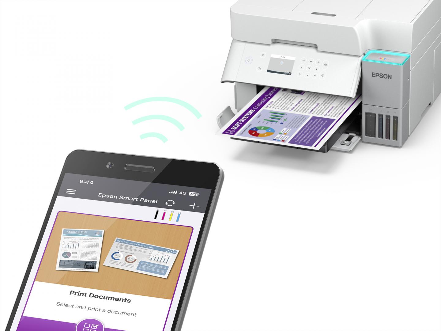 Multifunctional Inkjet CISS Color Epson L6376, A4, Functii: Impr.|Scan.|Cop., Viteza de Printare Monocrom: 35ppm, Viteza de printare color: 23ppm, Conectivitate:USB|WIFI|RET, Duplex:Da, ADF:DADF "C11CL43404" - imagine 3