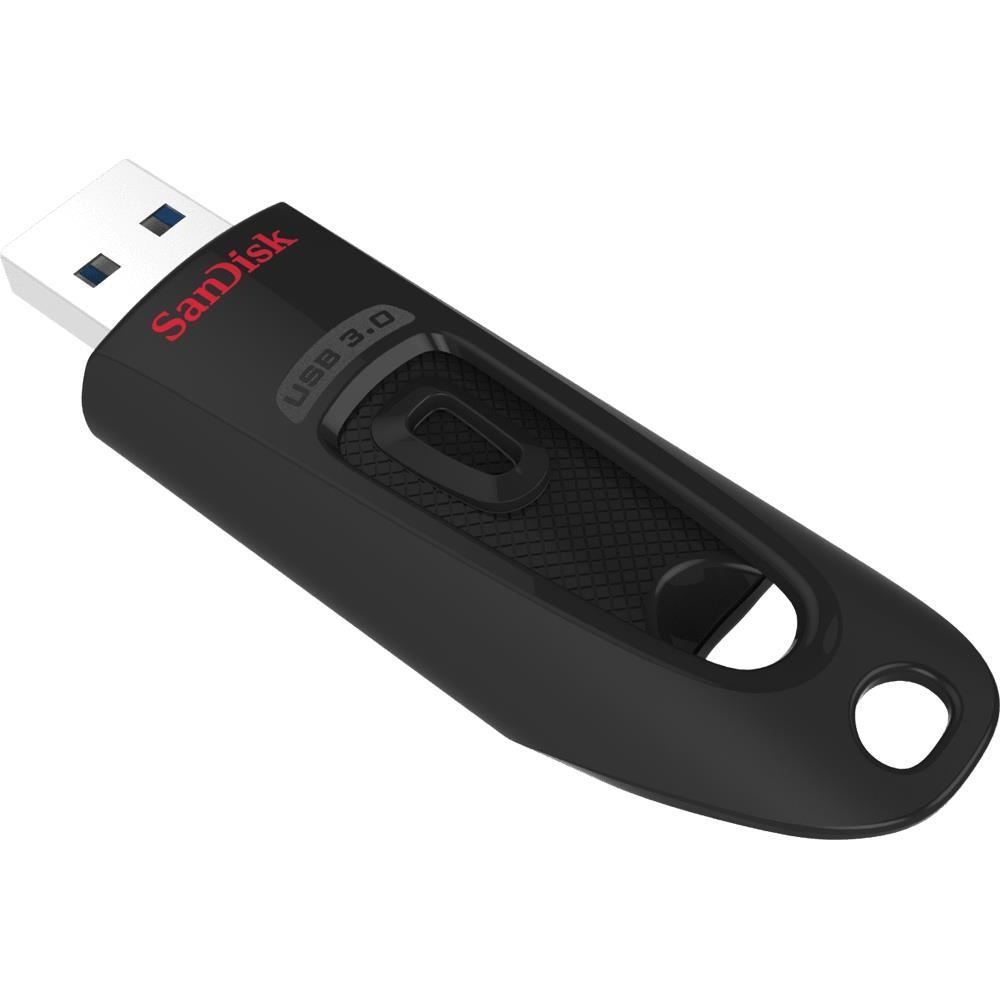 MEMORIE USB 3.0 SANDISK 128 GB, retractabila, carcasa plastic, negru, "SDCZ48-128G-U46" (timbru verde 0.03 lei)