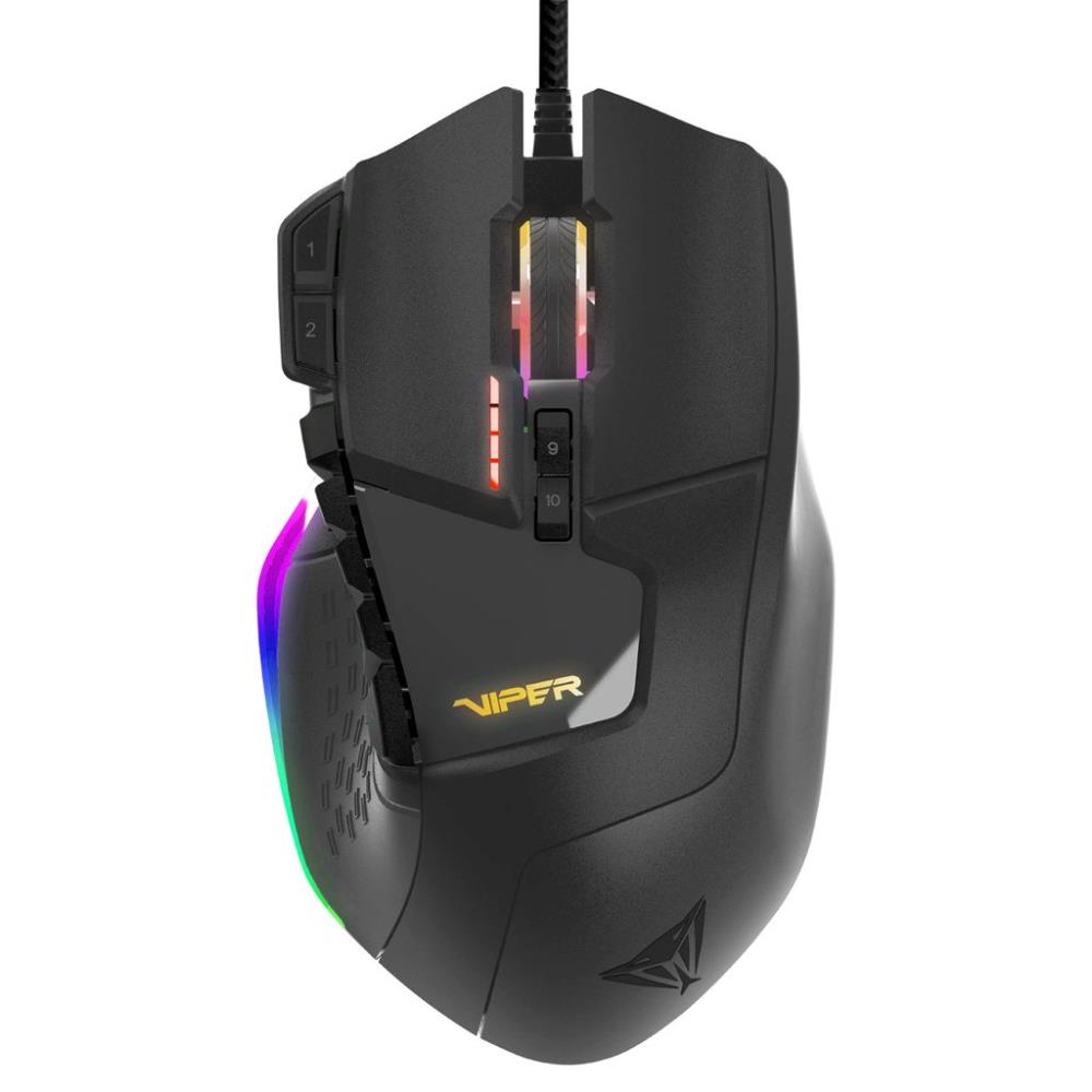 MOUSE Patriot, "Viper V570", gaming, cu fir, USB, laser, 12000 dpi, butoane/scroll 12/1, iluminare, butoane programabile, buton selectare viteza, negru, "PV570LUXWAK" (timbru verde 0.18 lei)