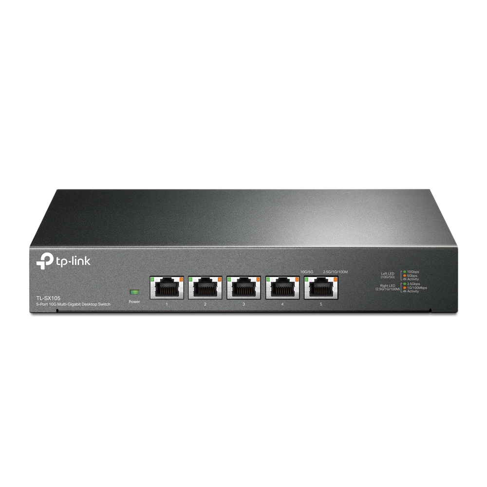 SWITCH TP-LINK 5 porturi 10G. carcasa metalica "TL-SX105" (timbru verde 2 lei)