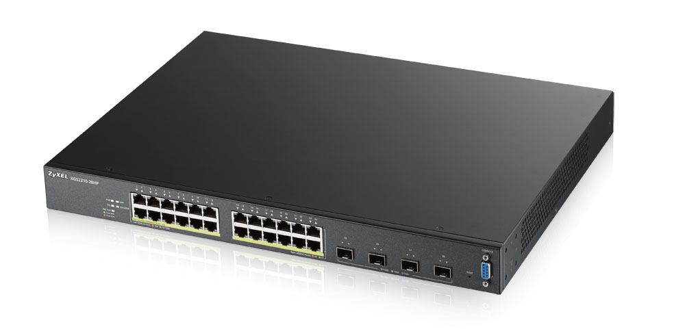 SWITCH PoE ZYXEL, port Gigabit x 24, SFP SFP x 4, managed, rackabil, "XGS2210-28HP-EU0101F" (timbru verde 2 lei)