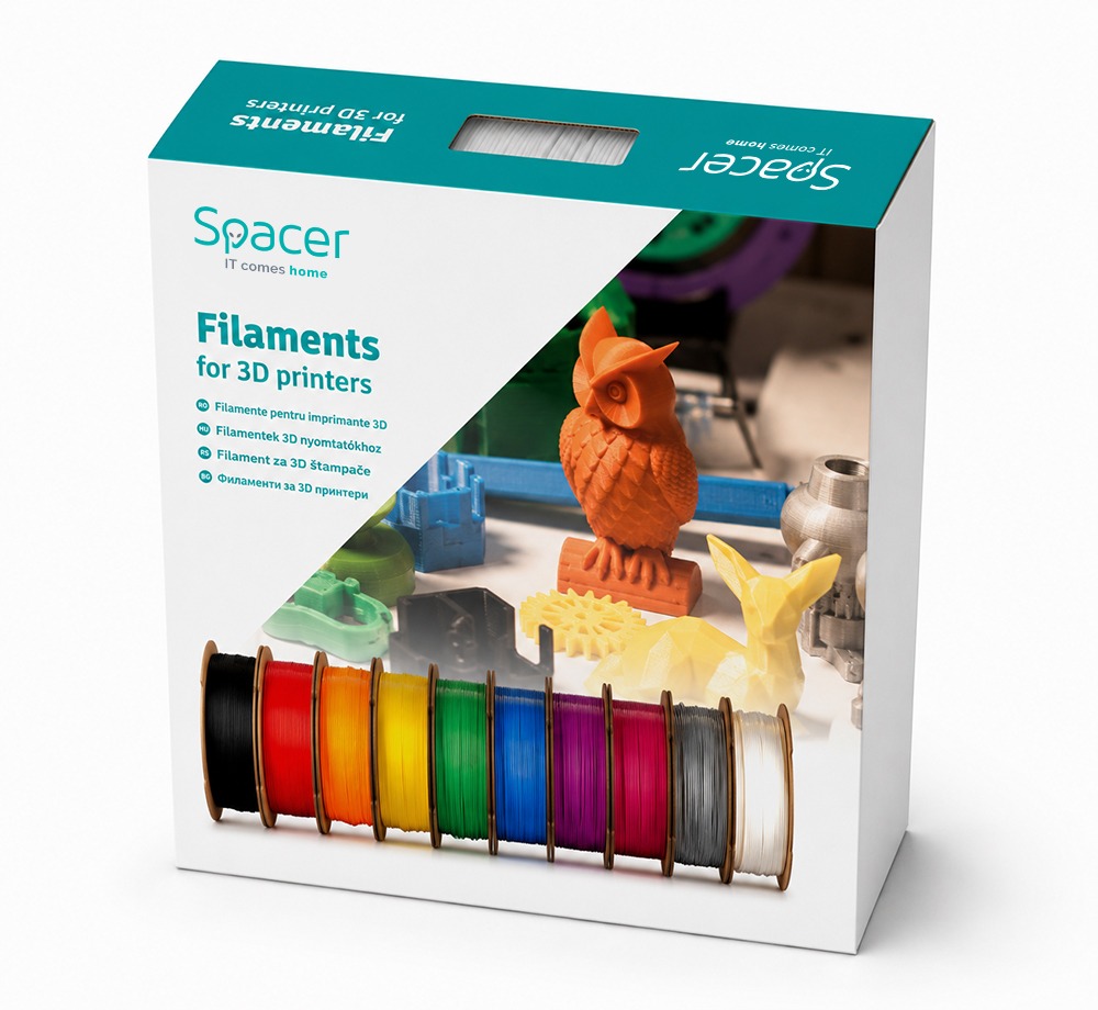 FILAMENT Spacer pt. imprimanta 3D - PETG, 1.75mm diamentru, 1Kg / bobina, topire 225-255 grC, transparent, "SPPF-3DP-PETG1.75-01-TR" - imagine 2