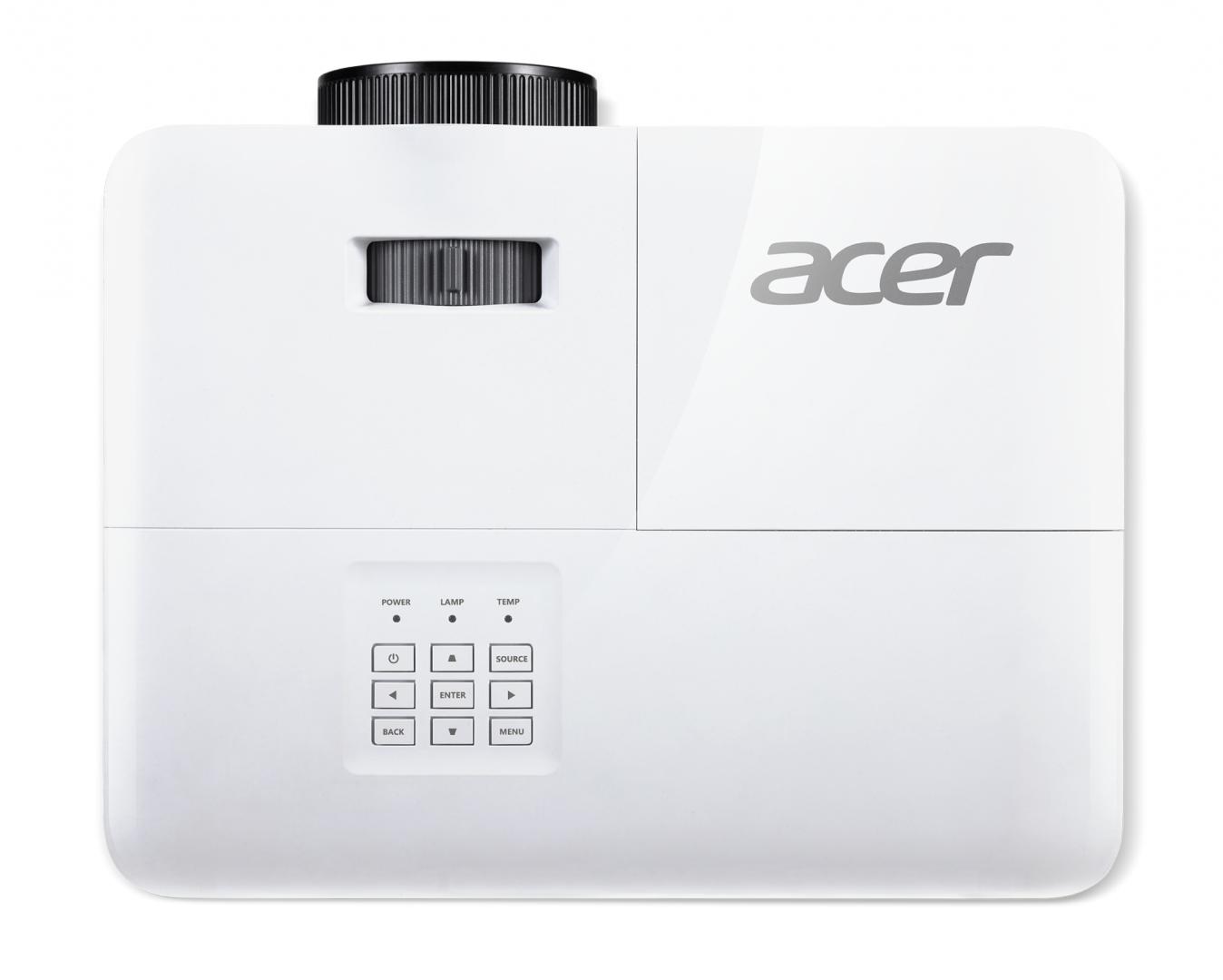 PROIECTOR ACER X118HP, lampa DLP, 4000 lumeni, rezolutie SVGA (800 x 600), contrast 20.000 : 1, VGA, HDMI, Composite Video (Video RCA), USB 2.0, mini-jack,boxe, "MR.JR711.012" (timbru verde 4 lei)