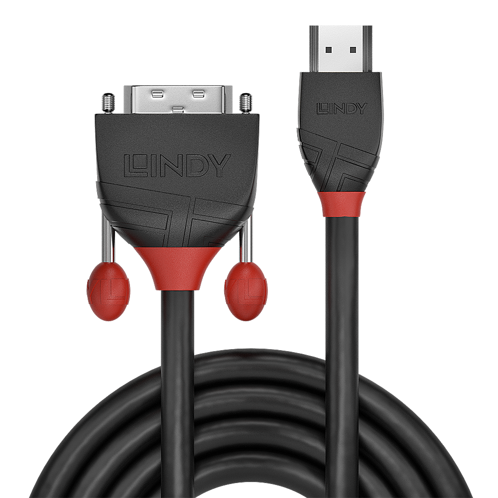Lindy 5m HDMI to DVI-D Cable, Black Line "LY-36274" (timbru verde 0.8 lei)