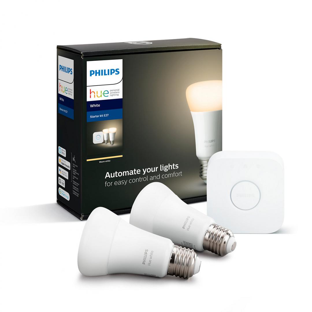 SET 2 KIT smart LED Philips, soclu E27, putere 9W, forma clasic, lumina alb calda, alimentare 220 - 240 V, "000008718696785218"(timbru verde 0.9 lei)
