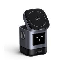 INCARCATOR wireless Ugreen Qi 15W, "W709" compatibilitate IPhone + AirPods, prindere magnetica, cablu Type-C la Type-C 1m inclus, gri "45775" (timbru verde 0.18 lei) - 6941876247752