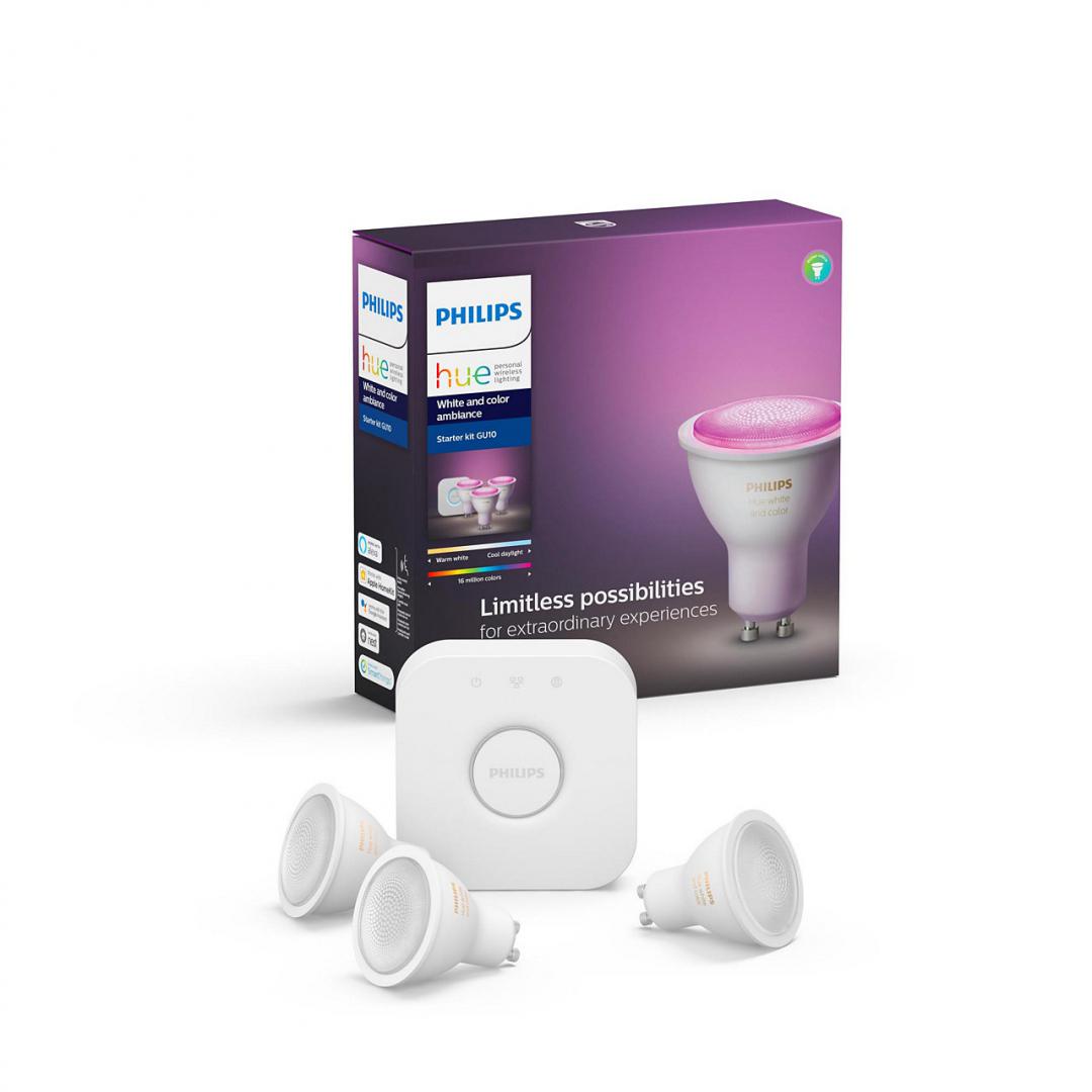 SET 3 KIT smart nespecificat Philips, soclu GU10, putere 0.5W, forma spot, lumina alb, alimentare 220 - 240 V, "000008718699629274" (timbru verde 1.35 lei)