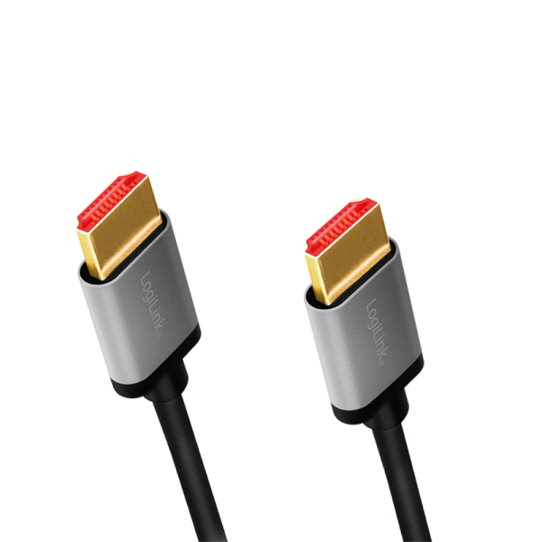 CABLU video LOGILINK, HDMI (T) la HDMI (T) 2.1, 1m, conectori auriti, rezolutie maxima 8K (7680 x 4320) la 60 Hz, aluminiu, triplu ecranaj, negru-gri, "CHA0104" (timbru verde 0.18 lei)