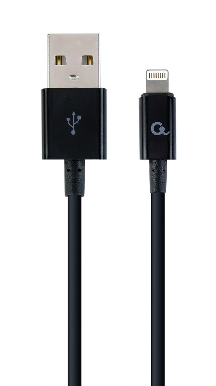 CABLU alimentare si date GEMBIRD, pt. smartphone, USB 2.0 (T) la Lightning (T), 1m, black, "CC-USB2P-AMLM-1M" (timbru verde 0.08 lei)