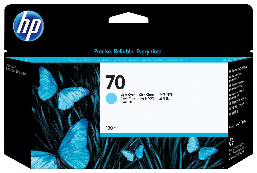 Cartus Cerneala Original HP Light Cyan, nr.70, pentru Design Jet Z3100|2100|3200|5200, 130ml, incl.TV 1.2incl.TV "C9390A"