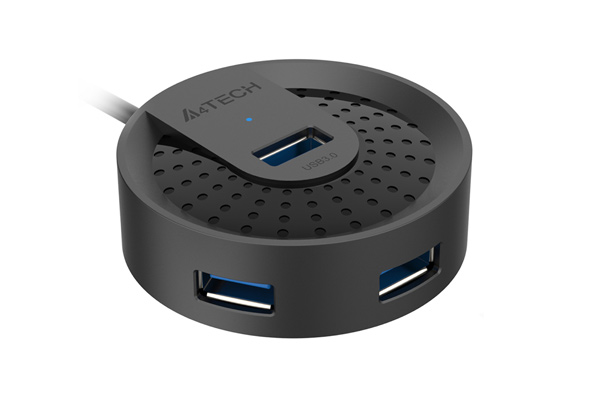 HUB extern A4TECH, porturi USB-A: USB 3.0 x 4, conectare prin USB-C , cablu 0.50 m, negru, "HUB-30C-BK" (timbru verde 0.8 lei)